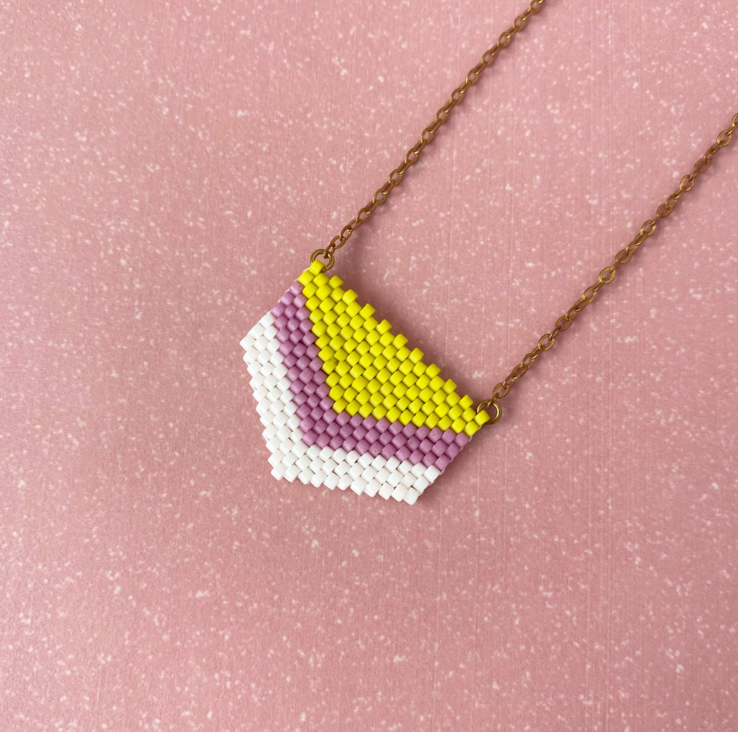 Loela – wholesale Pendant/charm necklace – Chevron Seed Bead Necklace3