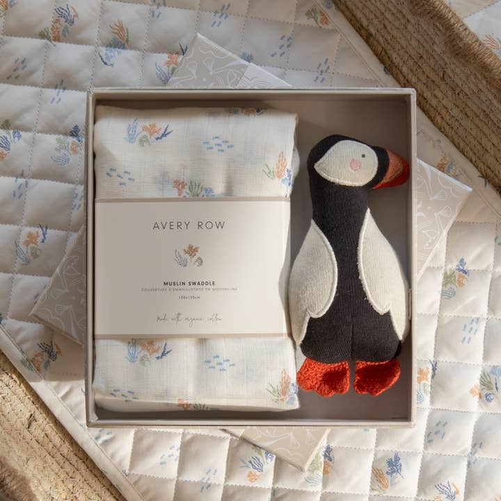 Swaddle & Cuddle New Baby Gift Set - Coastline for wholesale by Avery Row