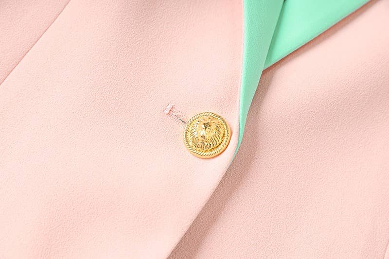 Lyserød BL8-6L Chic Pink 3/4 ærmet jakke med kontrastsøm for engroshandel på Faire5