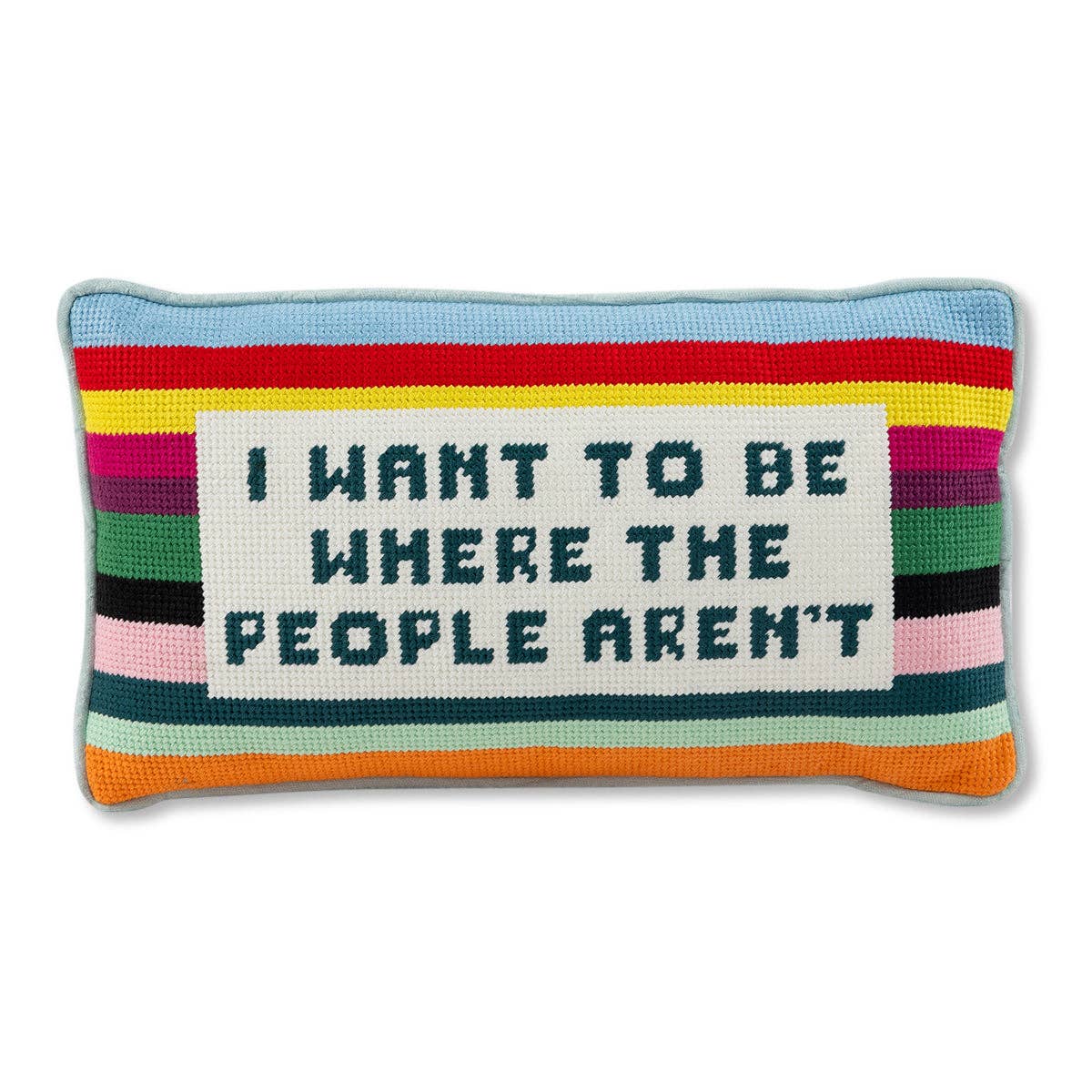 Furbish Studio - Vente Coussin décoratif - Coussin à point de croix « Where the People Aren't »1