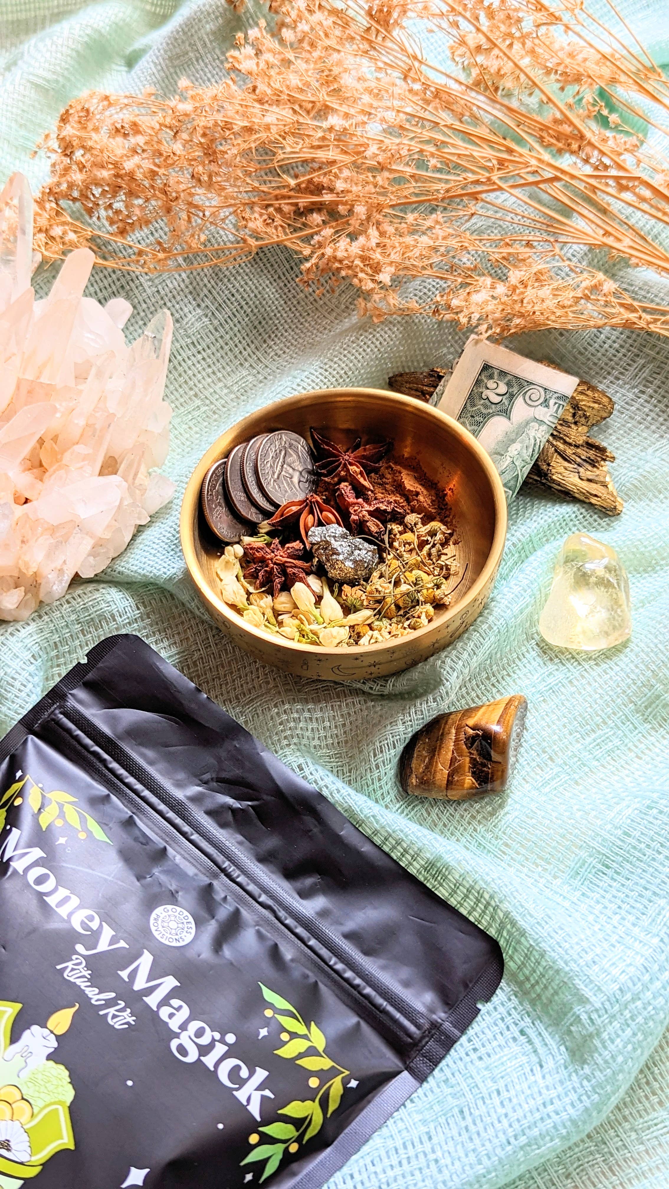 Goddess Provisions - Wholesale Meditation Supplies - Money Magick Ritual Kit - Abundance, Prosperity, Manifest4