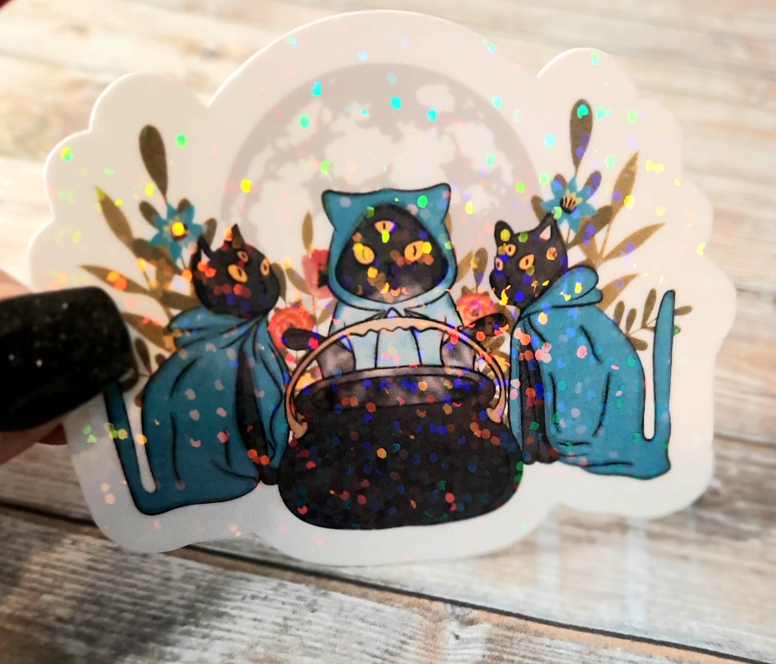 Unsupervised Art – wholesale Sticker – Black Cat Coven Sticker, Witchy Gift For Cat Lover2