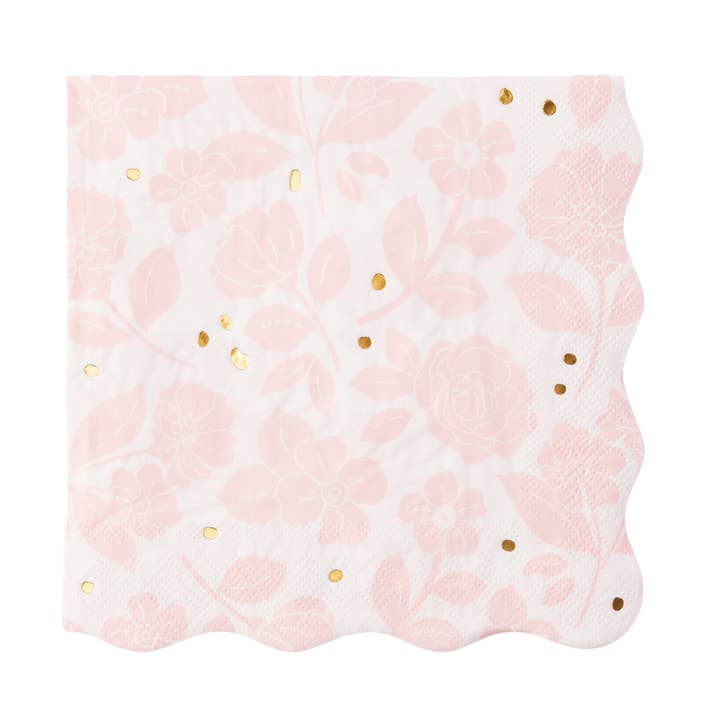 Bonjour Fête - Wholesale Wegwerpservet - PETAL PINK ELEGANTE BLOEMEN DINERSERVET0