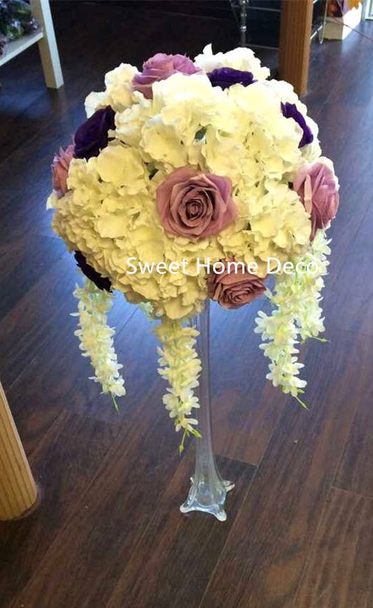 Sweet Home Deco - Wholesale Artificial Flowers - 18" Super Soft Silk Hydrangea Artificial Flower Bush White4