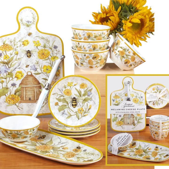 Certified International - Wholesale Condiment/Dip Bowl - Bee Sweet Gift Melamine Set of 4 4in Dipping Bowls