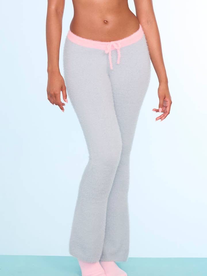 Fuzzy Flare Pants in Blue for wholesale by Voight