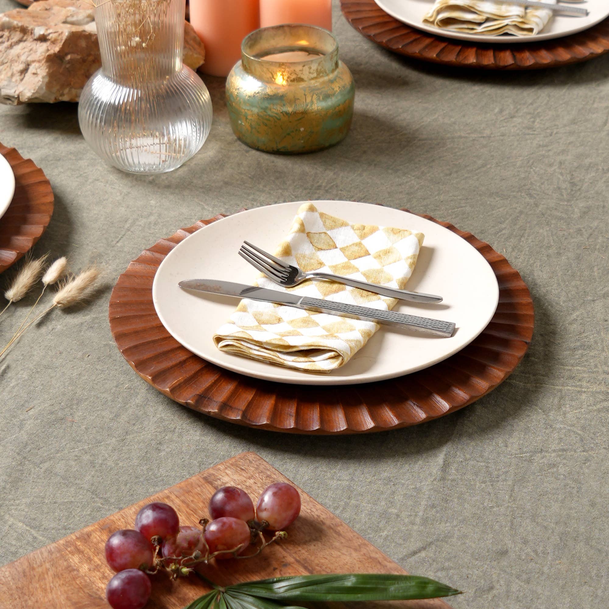 ExpoBazaar - Wholesale Dinner Plate - Wood Charger Plate | Handmade 13" Artisan Wooden Tableware5