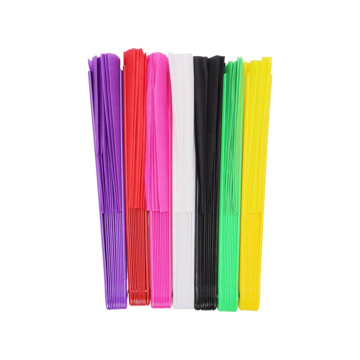 ASSORTED Large Solid Line Dance Folding Fan - 13 Inch for wholesale on Faire13