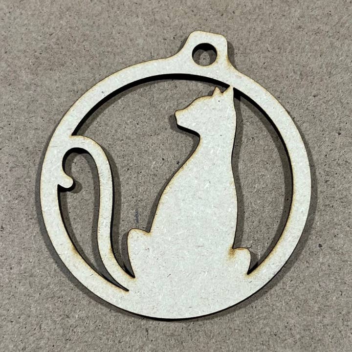 Ornamento Gato 2 | Ornamento Gravado a Laser | Ornamento Natal por atacado de C3DAR Design