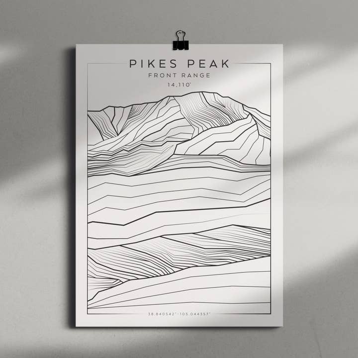 Pikes Peak 9x12 Poster voor wholesale door The Elevated Line LLC