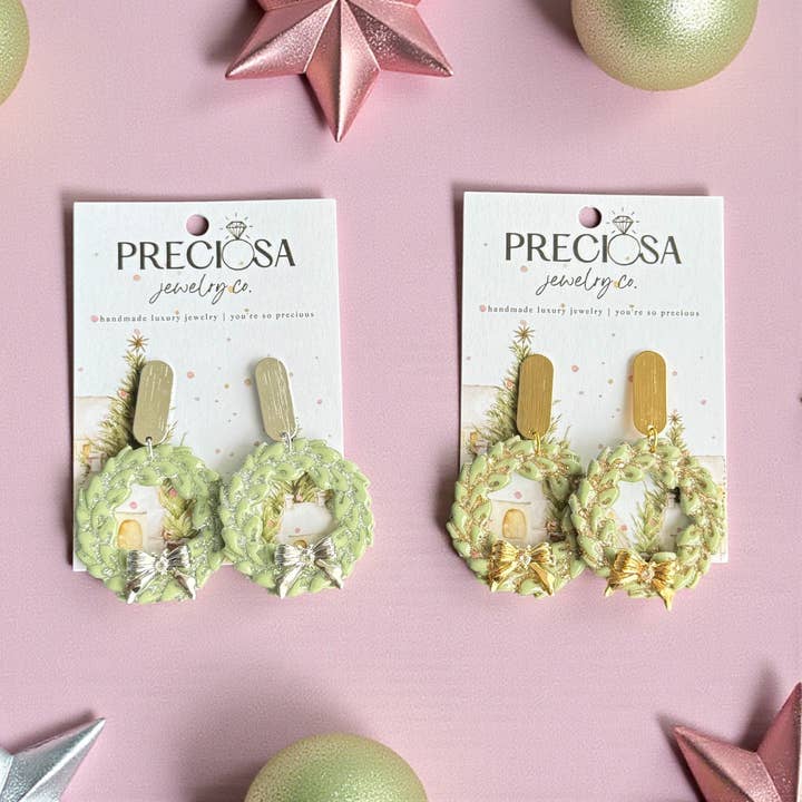 Frosted Wreaths for wholesale by Preciosa Jewelry Co.