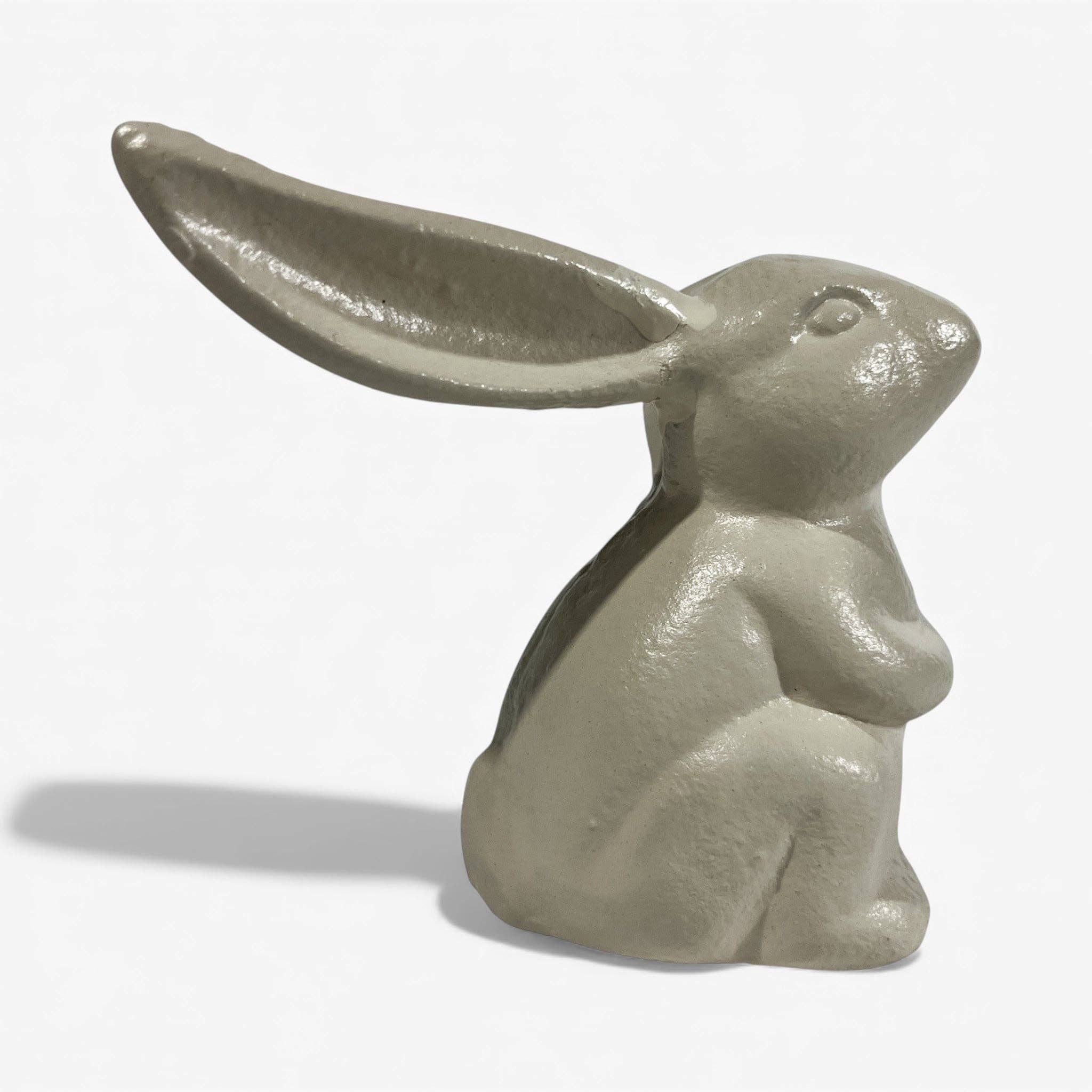 Iron & Blossom – wholesale Dekorativ statyett – Kaninstaty i gjutjärn kräm trädgårds- eller inredningsdekoration1