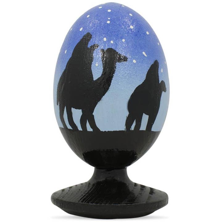 BestPysanky - Wholesale Decorative Figurine - Wise Men Walking Under Star of Bethlehem Nativity Wooden Figurine