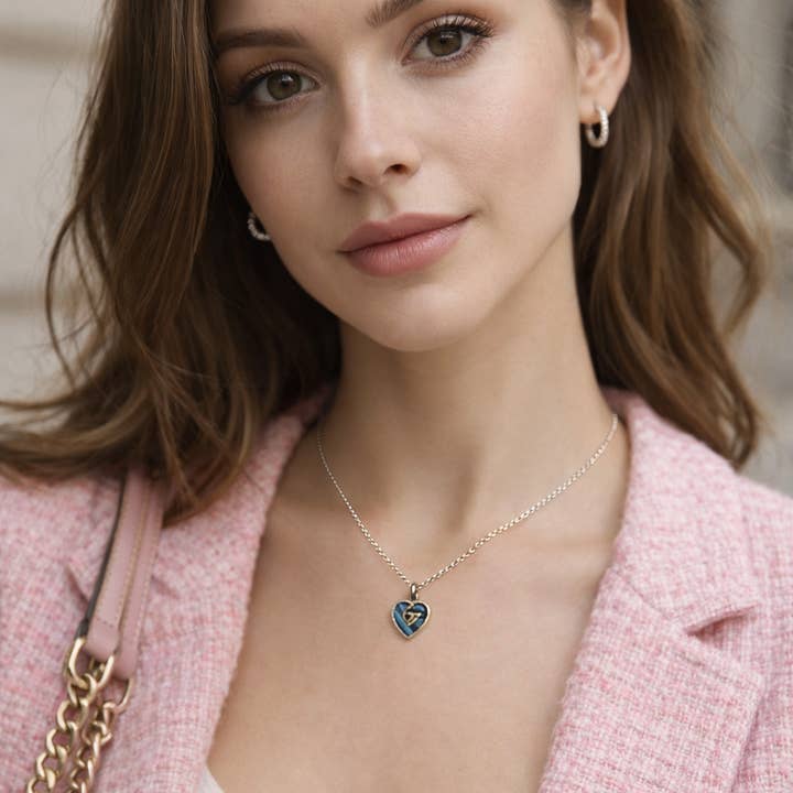 El & Gray Design - Wholesale Pendant/Charm Necklace - Upcycled Designer Small Heart Pendant Necklace #106 - Adjustable Chain5
