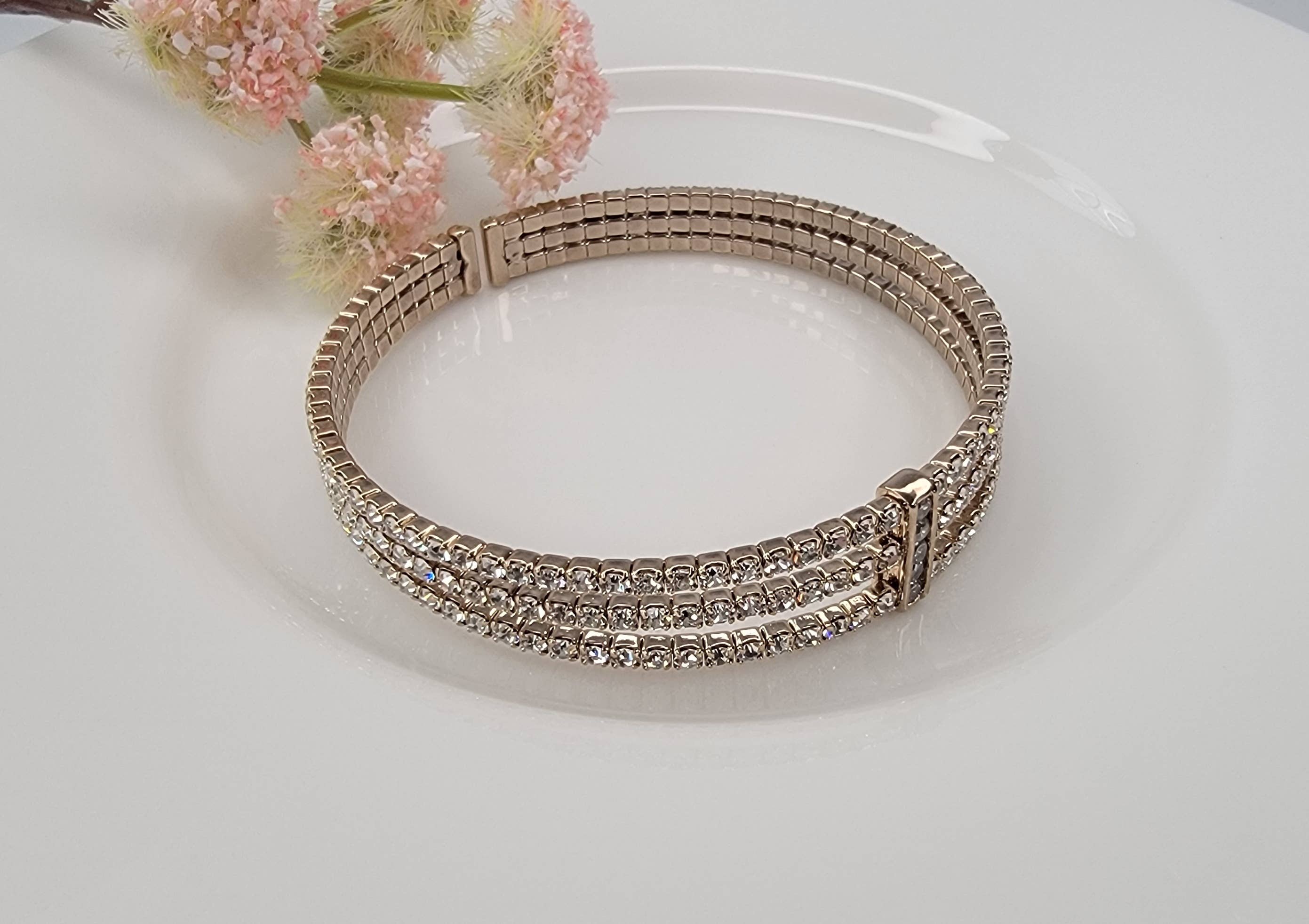 BETTYOH INC – wholesale Bangle bracelet – Triple Layer Rhinestone Bracelet2