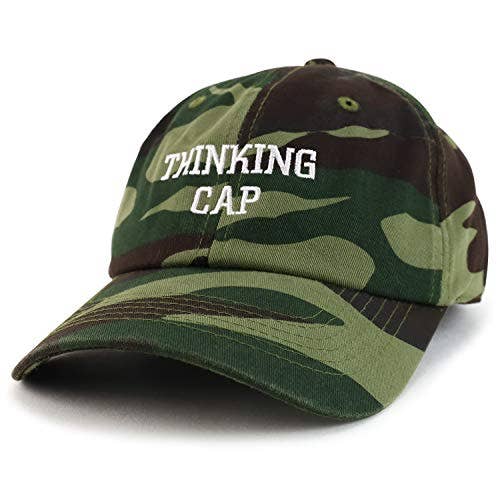 Trendy Apparel Shop - Wholesale Baseball Cap - Unisex - Thinking Cap Embroidered Brushed Cotton Dad Hat Cap