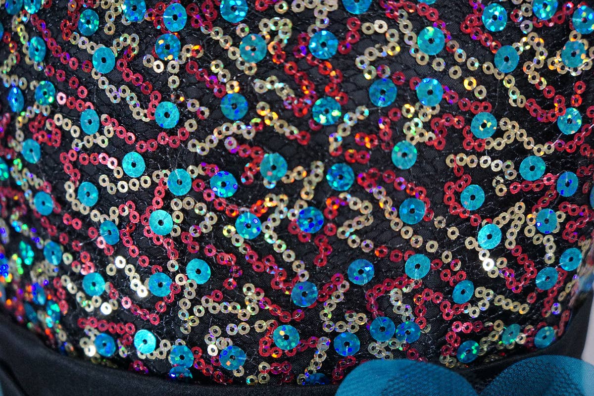 Angeline Kids - Wholesale Dress - Kids - Flower Girls Christmas Teal Beaded Sequin Tulle Dress5