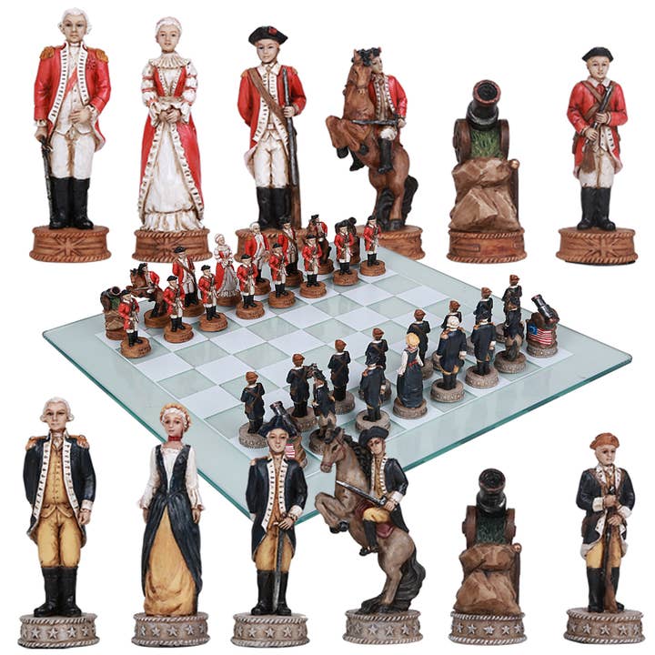 Pacific Trading - Wholesale Board Game - 12788 Revolutionary War Chess Set