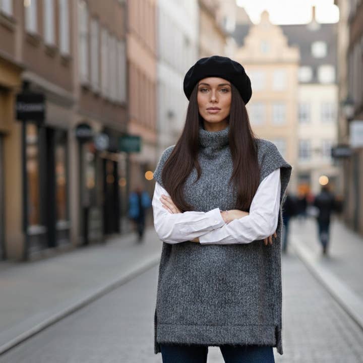 Pull col montant sans manches en laine - JS002 et autres tendances Résultats pour vetement femme haut gamme en vente B2B. Retours gratuits et paiement à 60 jours sur Faire sur Faire.