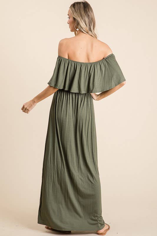 lovely melody - Wholesale Dress - Women's - LMD5025-Rayon Jersey Off the Shoulder Maxi Dress12