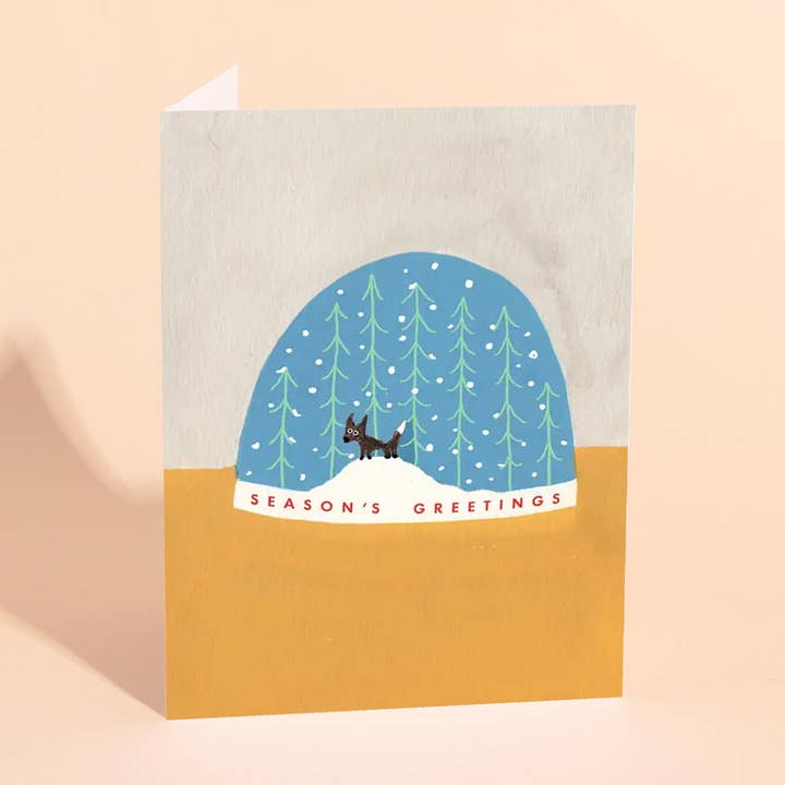 LITTLE SNOW GLOBE - Holiday Card for wholesale by Carolyn Suzuki