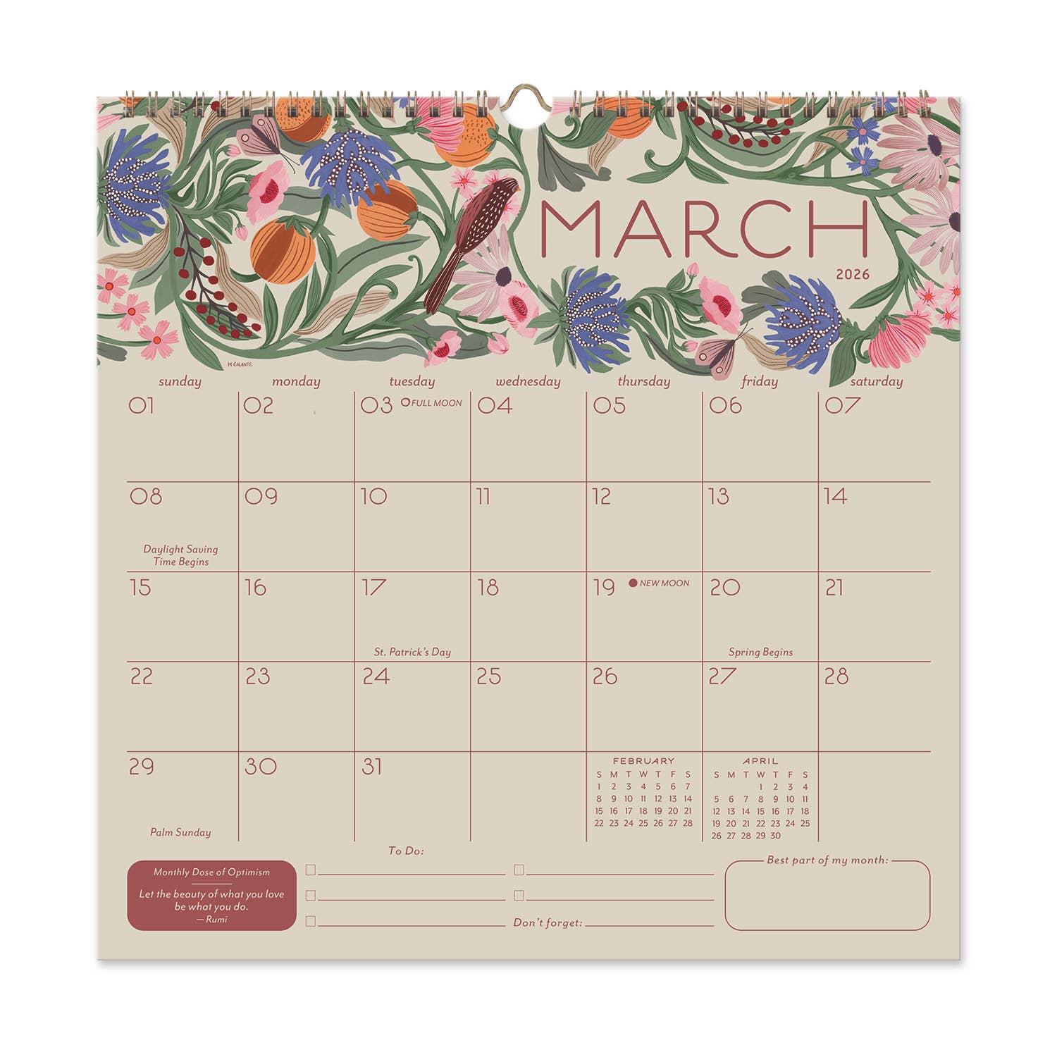 Seedlings - Wholesale Calendar - 2026 Seedlings Garden Party 12 Month Classic Grid Calendar8