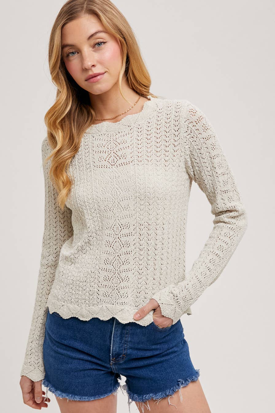 Bluivy - Vente Haut en maille – femme - TOP EN MAILLE POINTELLE SANS DOUBLURE1