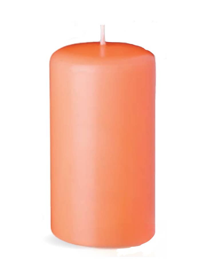 3" Diameter x 6" Height Peach Pillar for wholesale by Biedermann & Sons