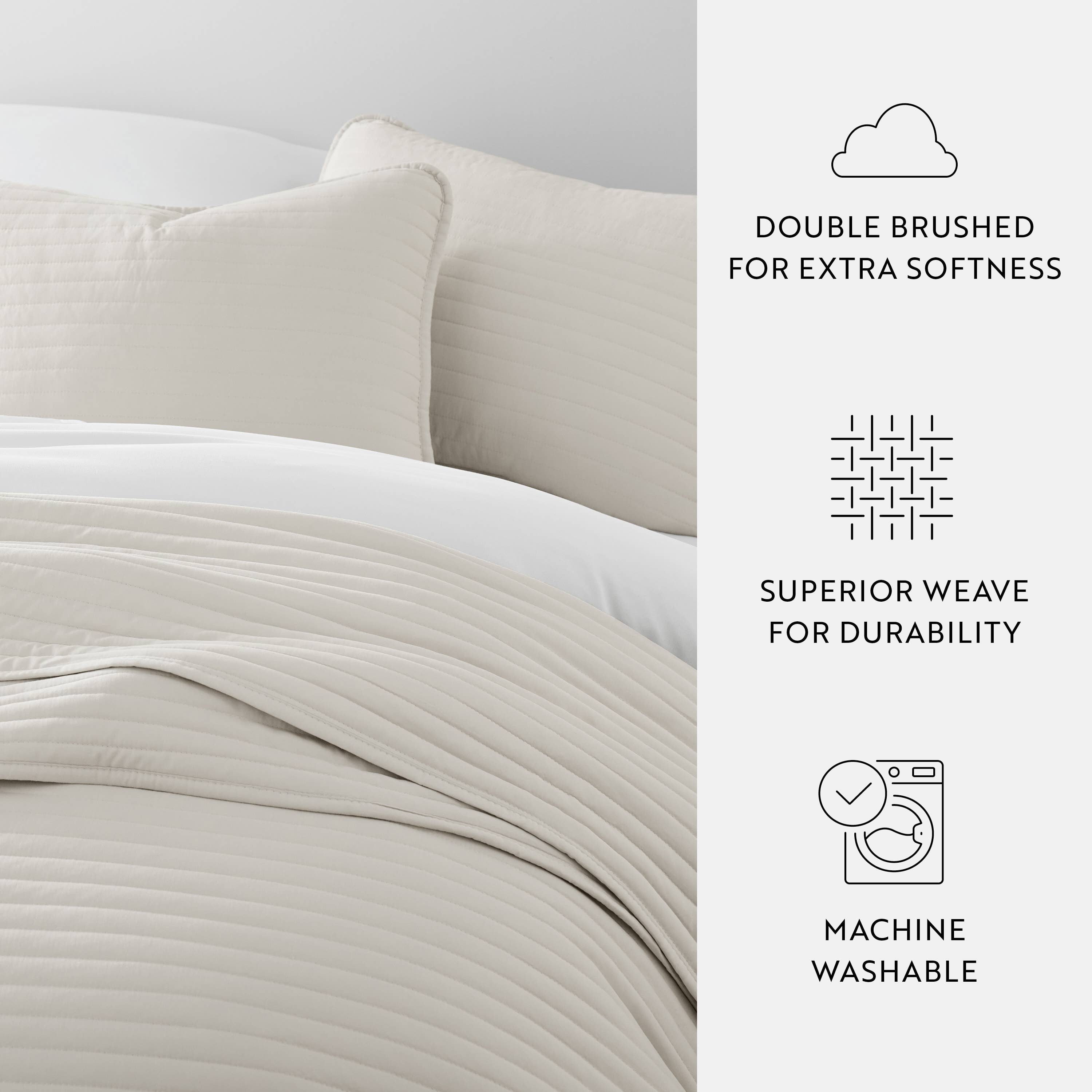 ienjoy Home - Vente Parure de lit - Ensemble de couvre-lit matelassé 3 pièces à rayures iEnjoy Home12