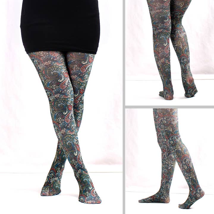 SALINA TRADING INC - Wholesale Tights - Women's - Floral Print Pantyhose with Heart and Butterfly Design - Lightweight Nylon Tights17