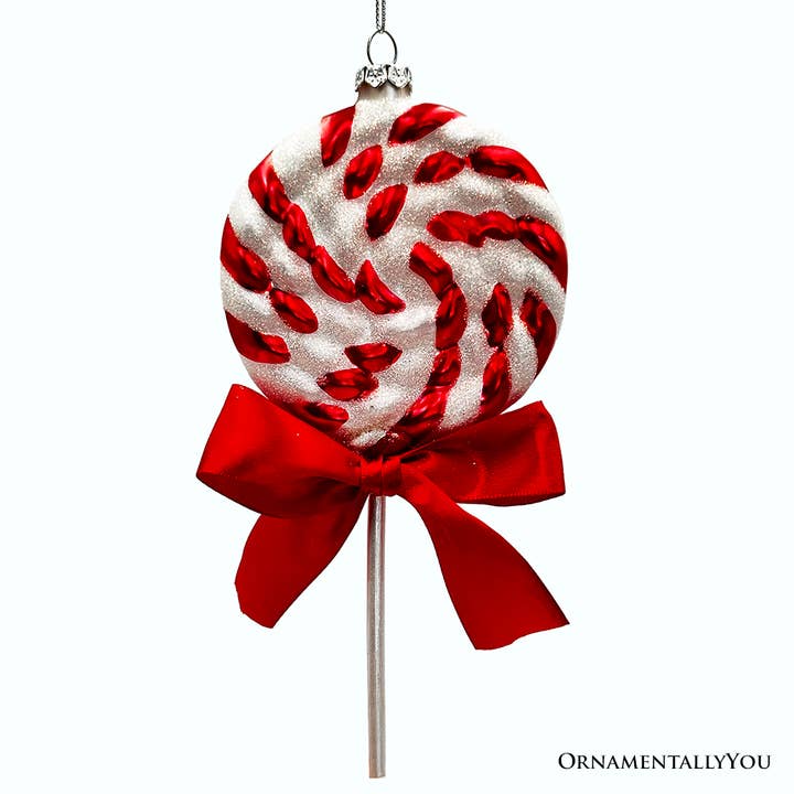 OrnamentallyYou - Wholesale Ornament - Red Swirl Candycane Lollipop Glass Christmas Ornament4