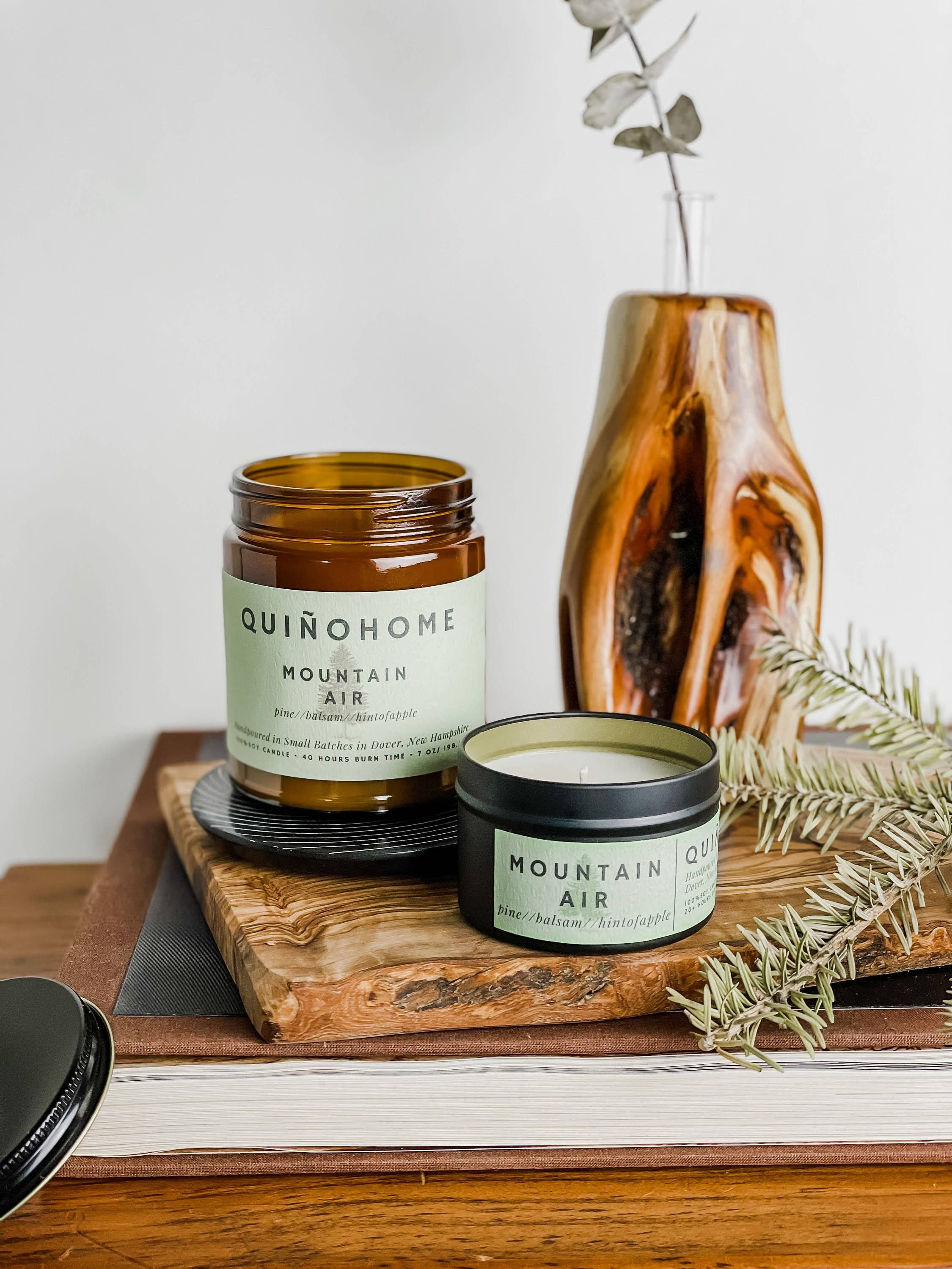 quiñohome - Wholesale Jar/Filled Candle - Mountain Air 7oz Soy Candle Jar// Fir, Pine, Hint Of Apple//3