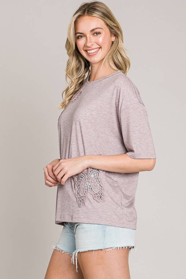 Cerule - Wholesale Gebreide top - Dames - Uitgesneden oversized gebreide top met vlinderprint2