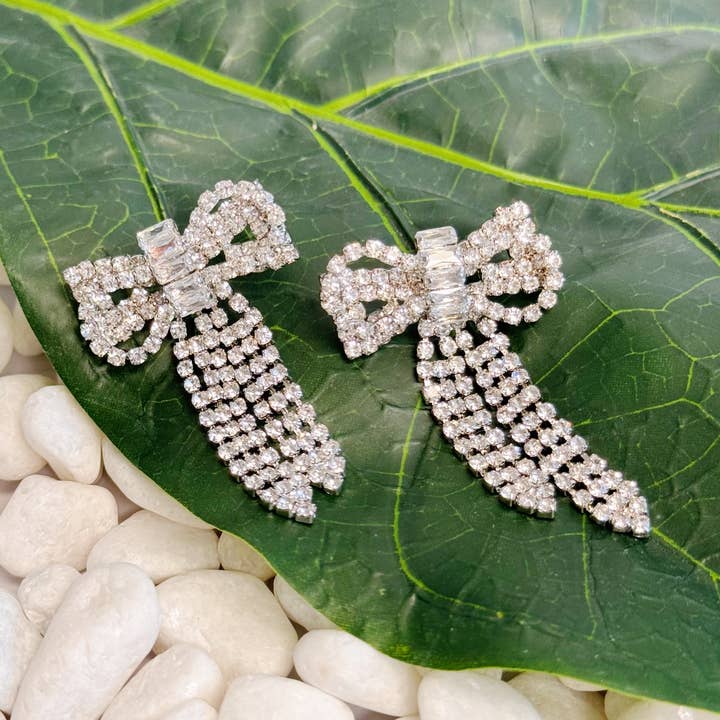 Perfectly Tied Bow Shine Earrings for wholesale by Ellison+Young