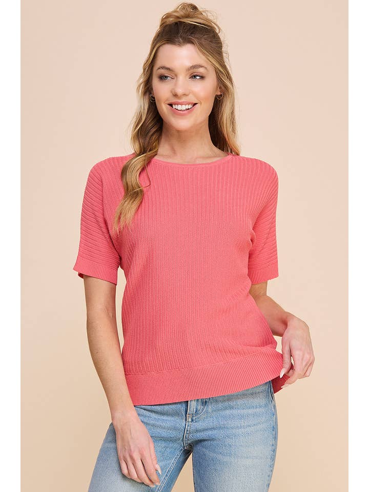 Allie Rose - Vente Haut en maille – femme - Haut en tricot doux à texture mini-chevron5