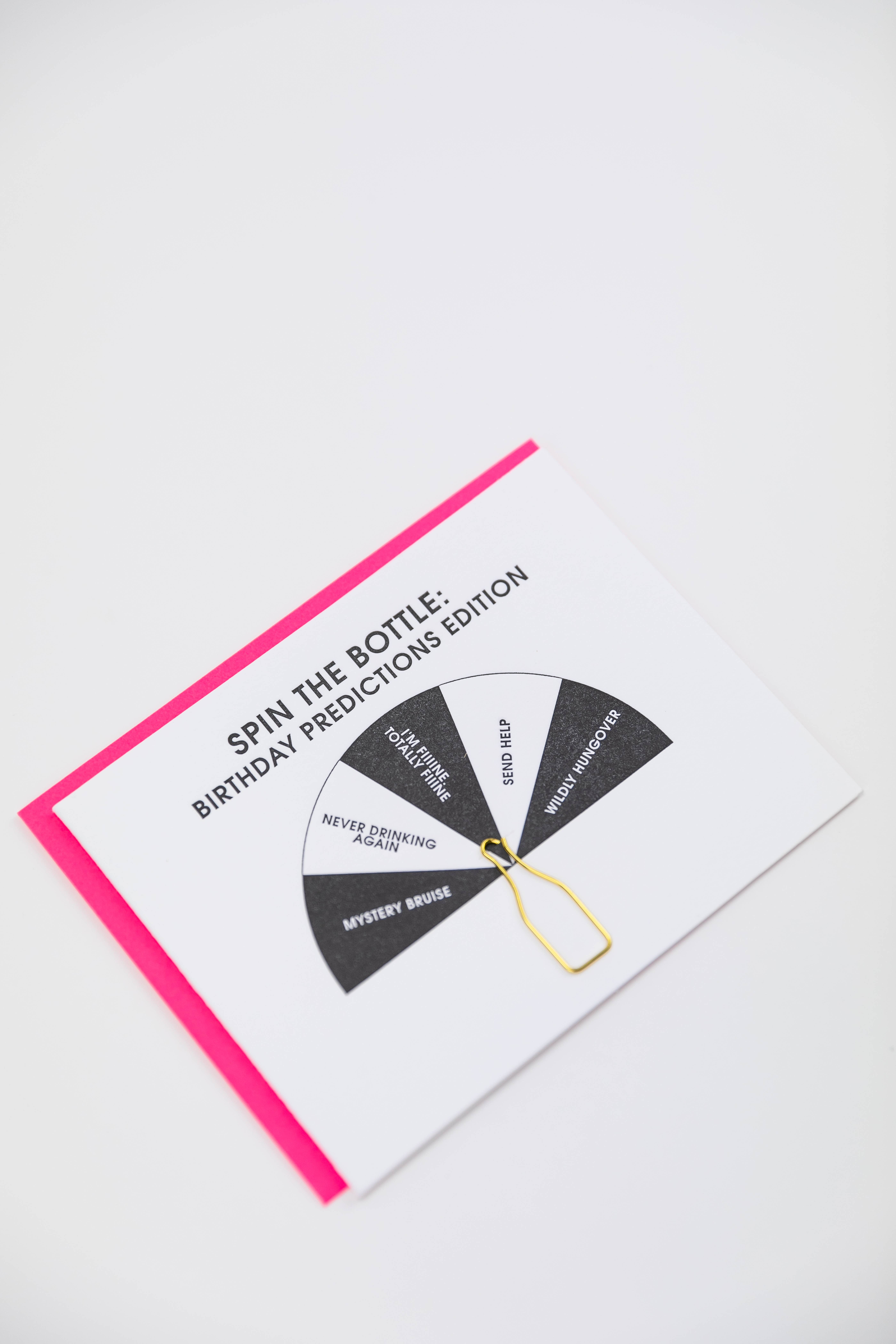 Chez Gagné - Wholesale Verjaardagskaartje - Draai de Fles Verjaardagsvoorspellingen - Fles Paperclip Kaart4