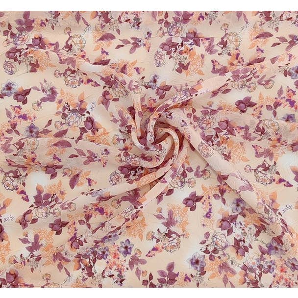 Tissu en chiffon imprimé froissé 53" pour robes et écharpes pour la vente par Radyan Fabrics
