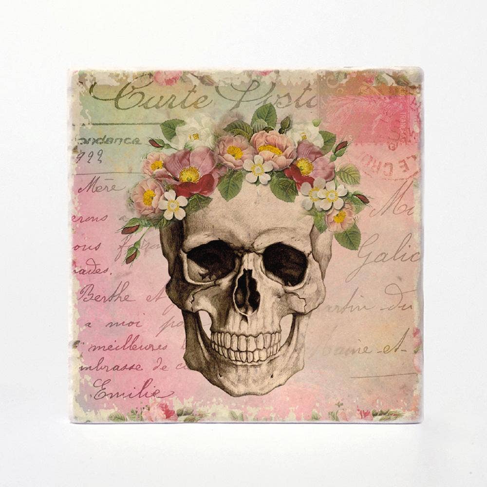 Versatile Coasters Canada - Wholesale Coasters - Floral Skulls Coasters1