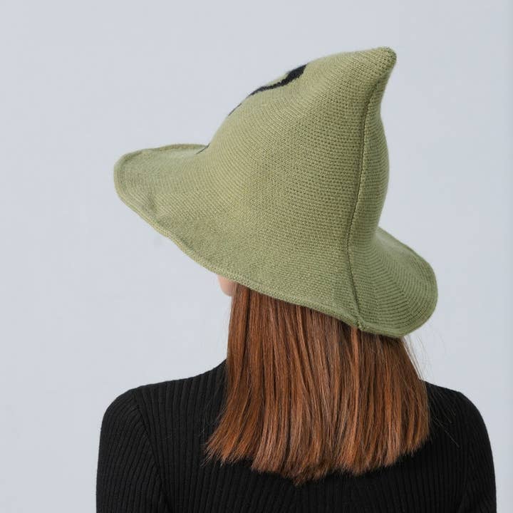 NINEXIS - Wholesale Boater Hat - Women's - CWAH1681_Halloween Skull Knitted Wizard Hat