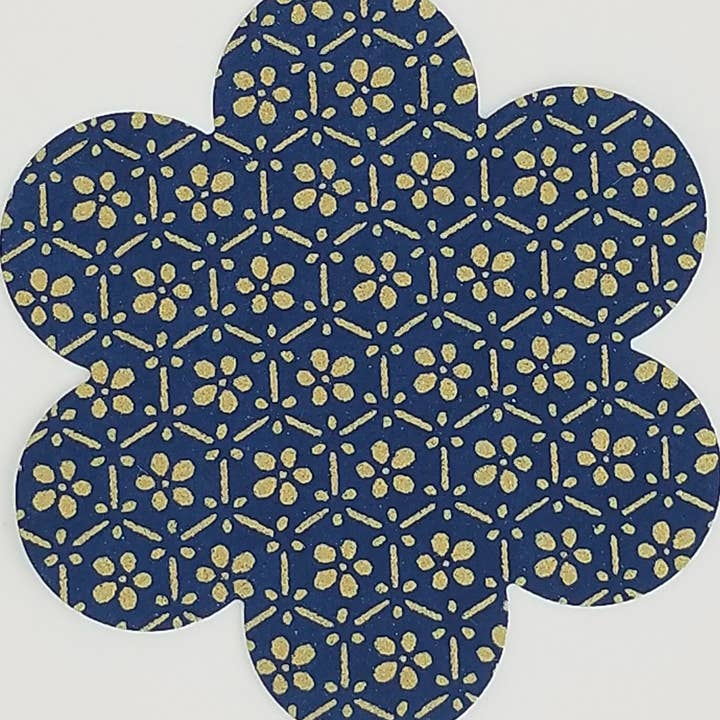 046 Blue and Gold Kikkou Chiyogami for wholesale by Sweet Space Studio