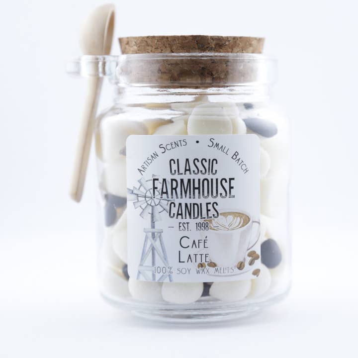 NEW! Soy Wax Melt Jar - Cafe Latte for wholesale by Classic Farmhouse Candles