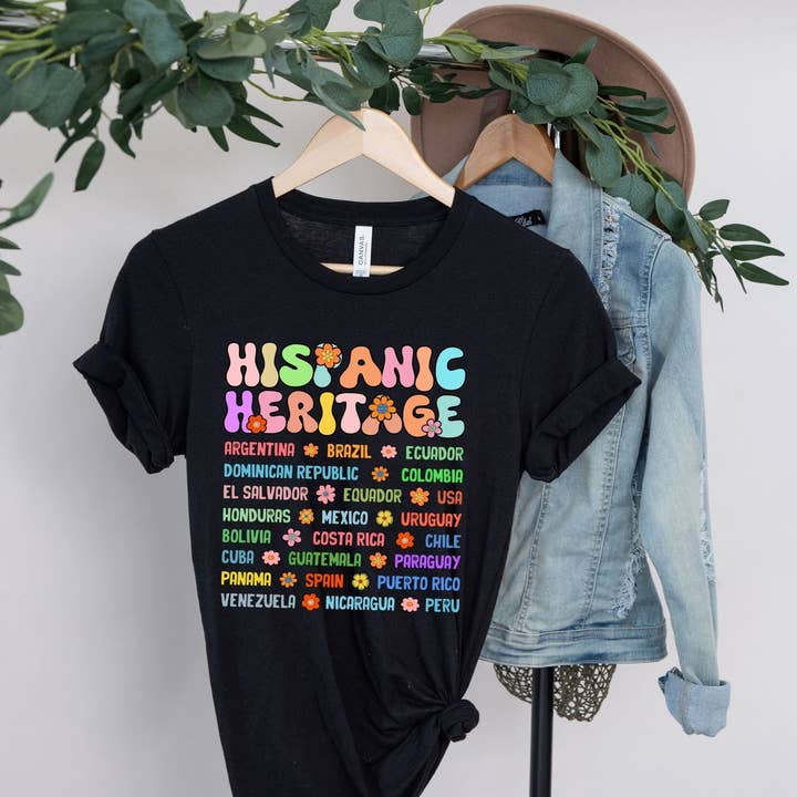Vivtrek - Wholesale Screen Printed T-Shirt - Women's - Hispanic Heritage Country Latino Heritage Month Shirts
