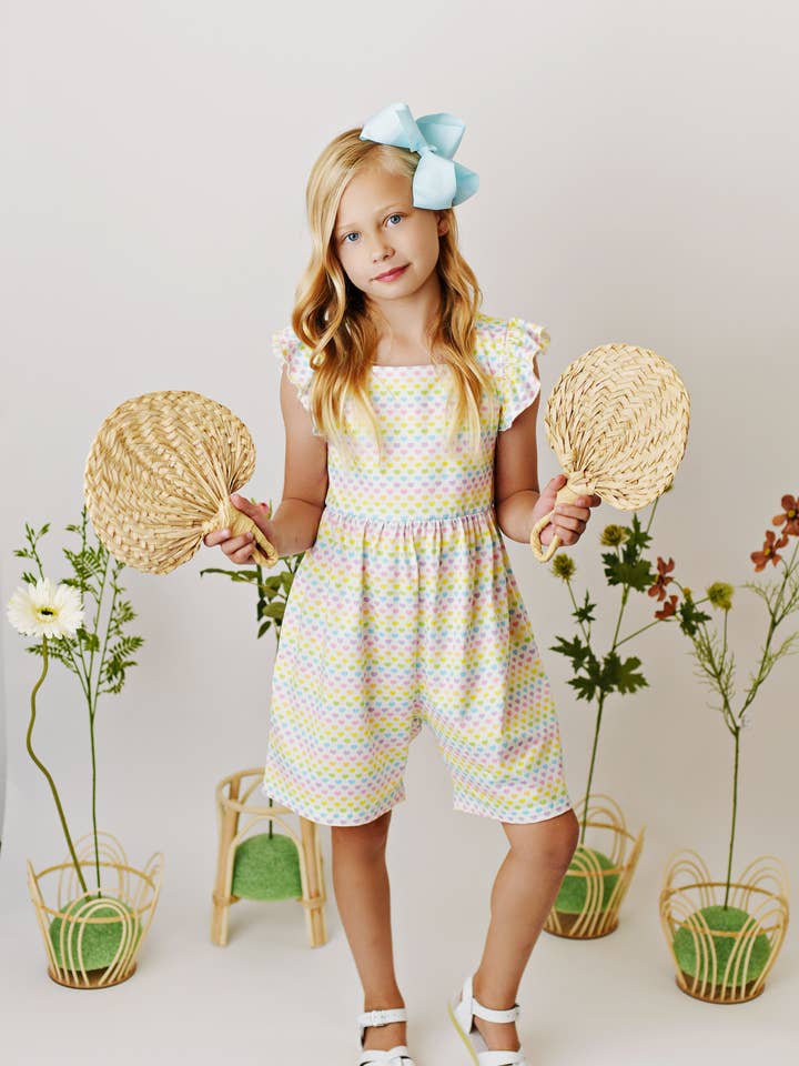 2347 GIRLS RAINBOW LOVE SHORTIE FLUTTER POCKET JUMPER for wholesale by Serendipity Clothing Co