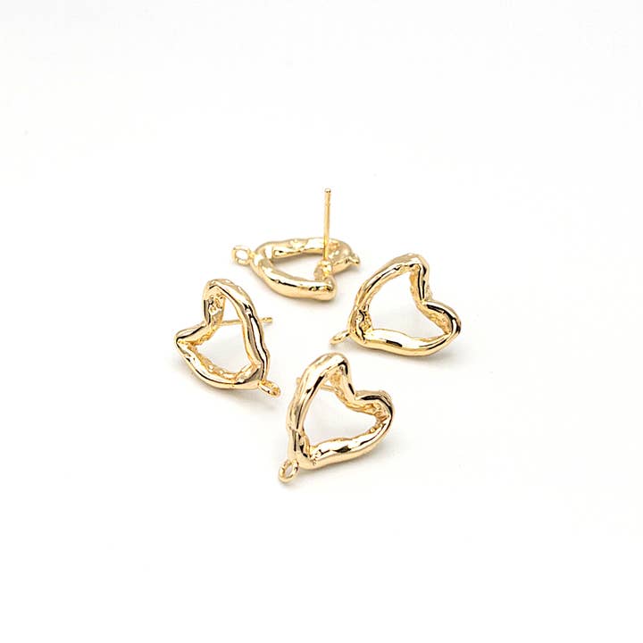 UBNY Collection – wholesale Stud/post earrings – Molten Heart Stud Earring Findings • 925 Silver Posts
