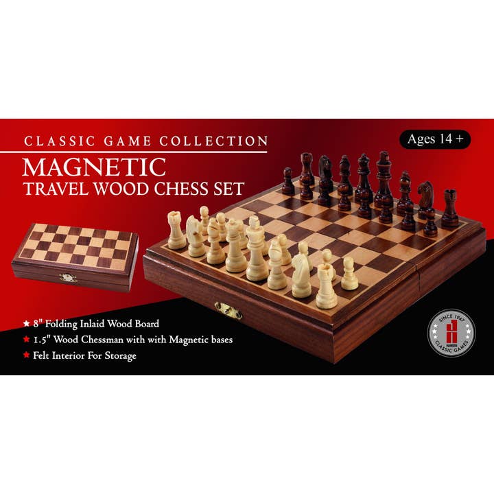 Hansen Game Gift & Toy Company - Wholesale Board Game - 8" Magnetic Folding Chess