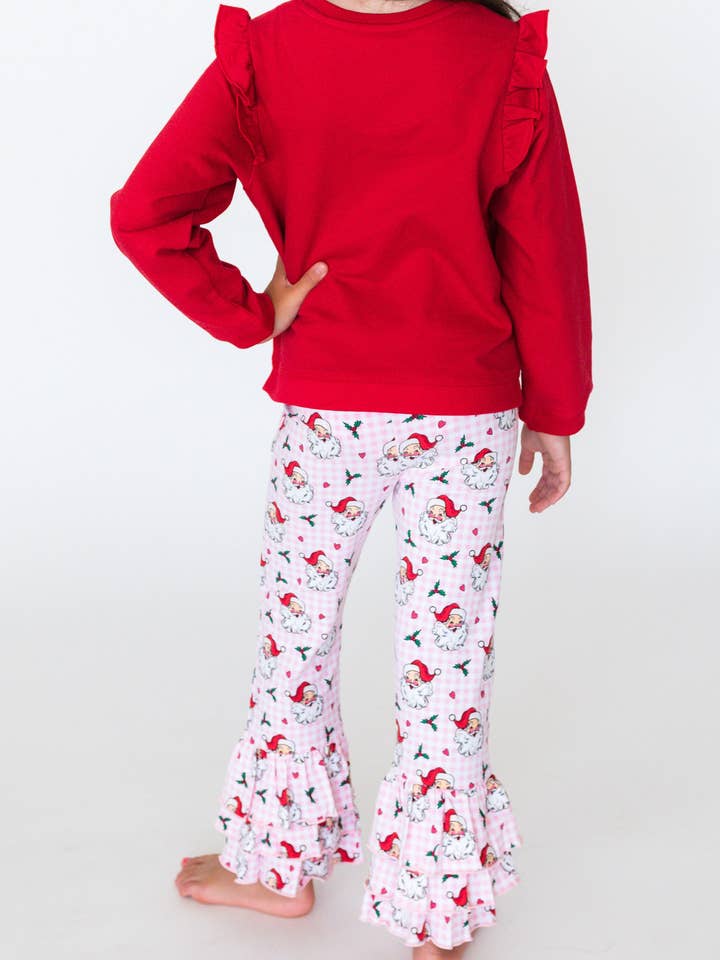 Girls Pink Dear Santa Ruffle Flare Pants
for wholesale by RuffleButts + RuggedButts