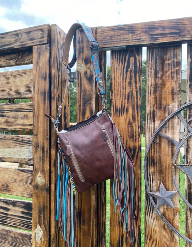American Darling Saddle Blanket & Tooled Leather With Fringe Shoulder |  Painted Cowgirl Western Store