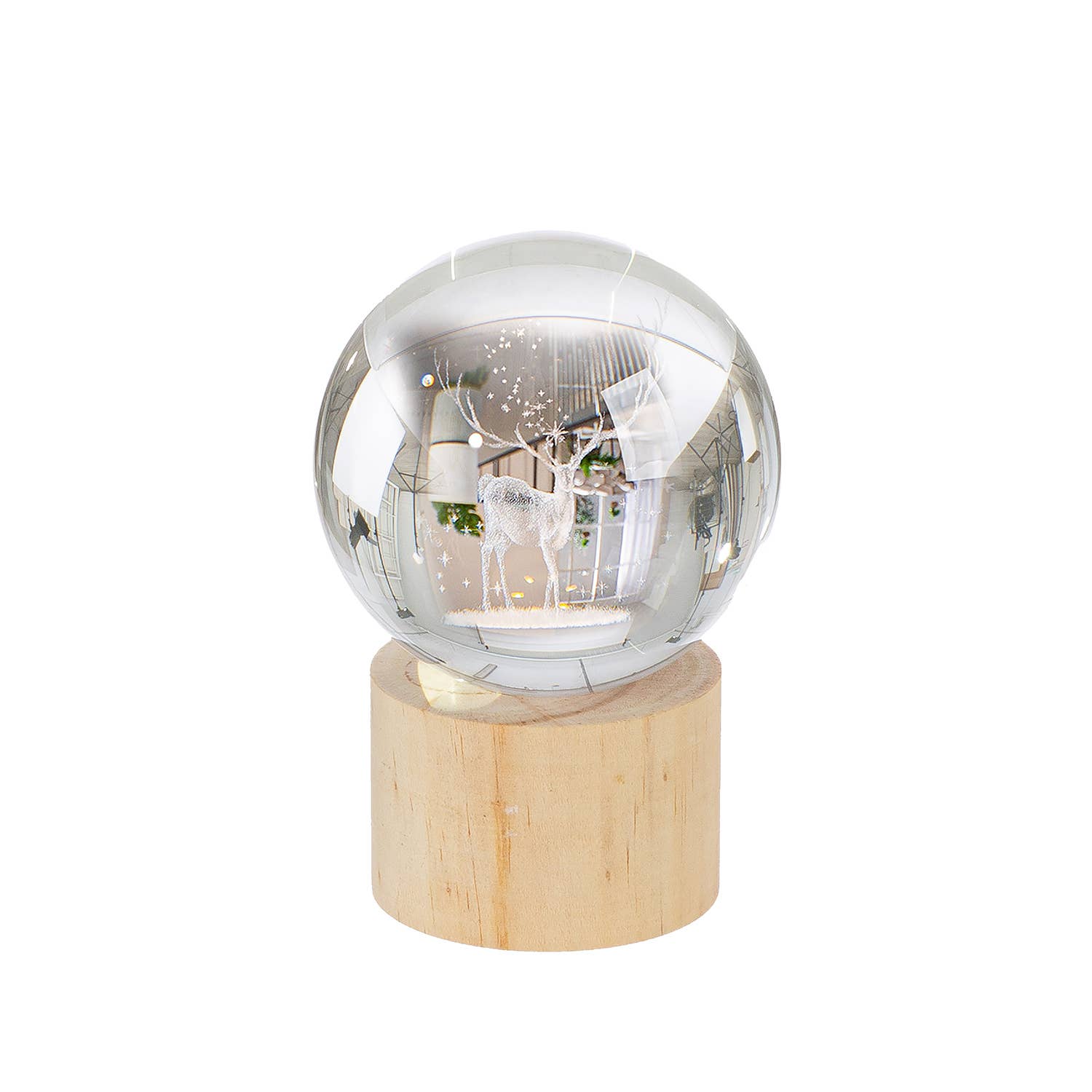 natural colors 2-piece set decorative object (LED) sphere Cervo H. 11.5 cm, pack of 4 for wholesale on Faire0