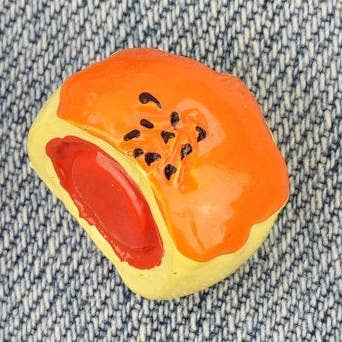 Mini Story Co - Wholesale Lapel Pin/Button - Dan Huang Su Pin | Miniature Taiwanese Mooncake Pastry Brooch | Chinese Dessert Pin | Asian Food Badge | Salted Egg Yolk Mooncake Accessory8