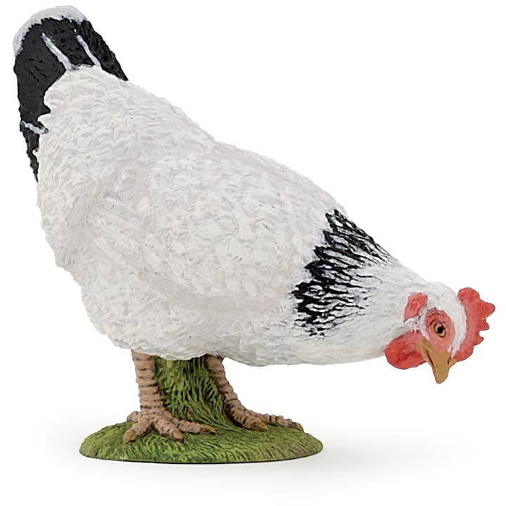 DAM - Vente Figurine décorative - Poule blanche picorante